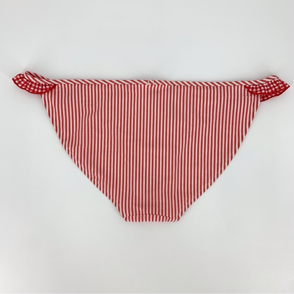 Aerie NWOT Red and White Gingham Striped Ruffle Detail Bikini Bottom, Large - Picture 7 of 16